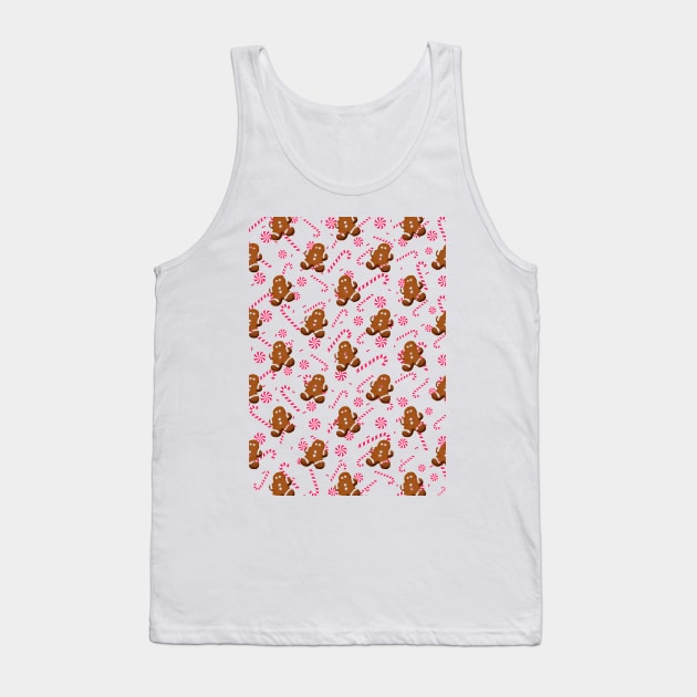 Gingerbread Man And Candy Cane Tank Top by TheGardenofEden